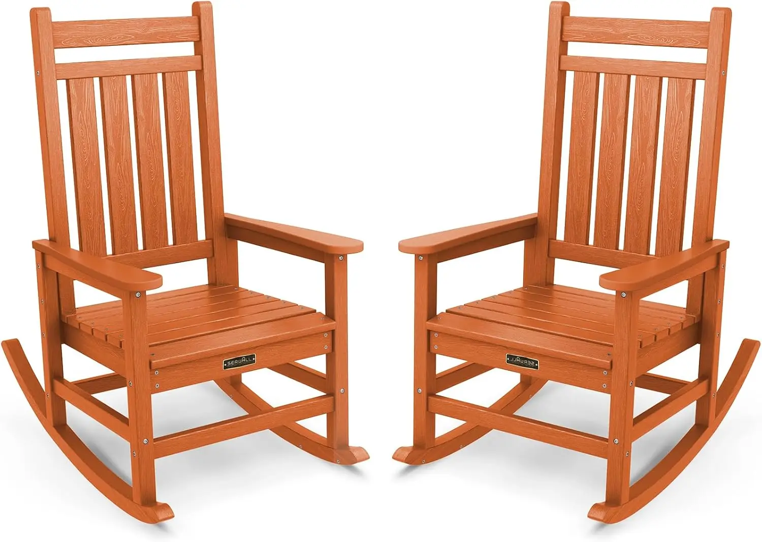 Outdoor Rocking Chair Set for Porch (Chair Set of 2 Light Orange) Product Dimensions	32.5