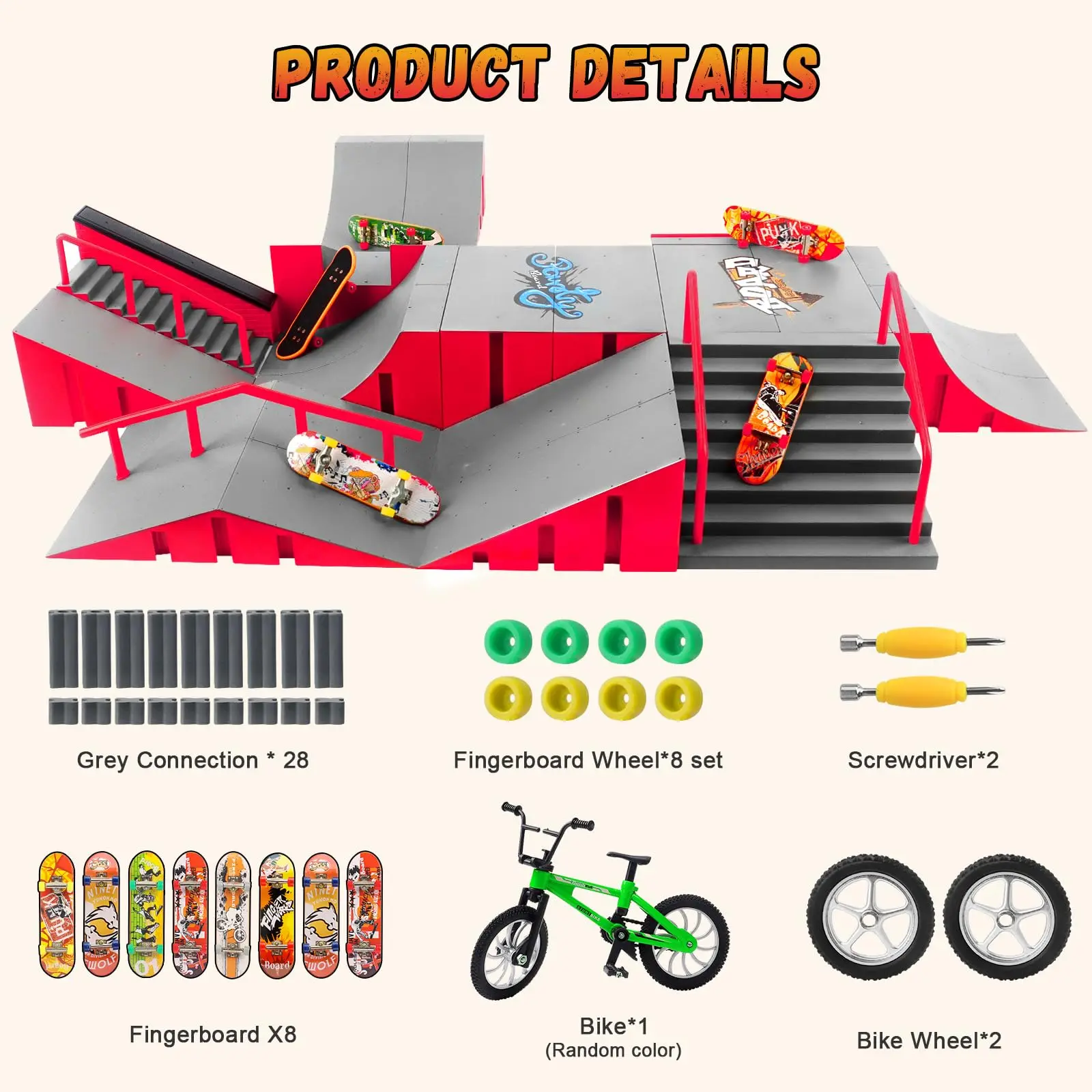 Finger Skateboard Speelgoed Ramp Set,Mini Finger Skateboard Park Kit Half Pipe Ultieme Training Prop Accessorie Verjaardag Cadeau Voor Kind