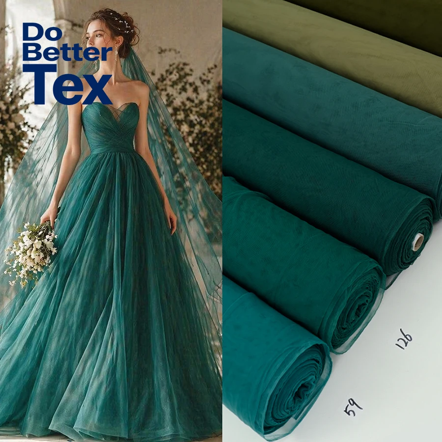 Emerald Green Tulle Fabric Transparent Nylon Soft Tulle Fabric for Dresses Costumes Skirt Olive Green Tulle Illusion Mesh Fabric