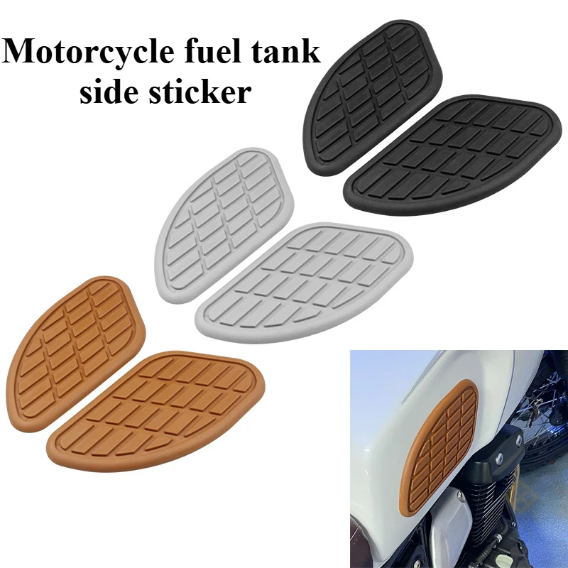 

1 Pair Retro Motorcycle Cafe Racer Gas Fuel Tank Rubber Sticker Protector Knee Tank Pad Grip Decal for Honda Yamaha Harley