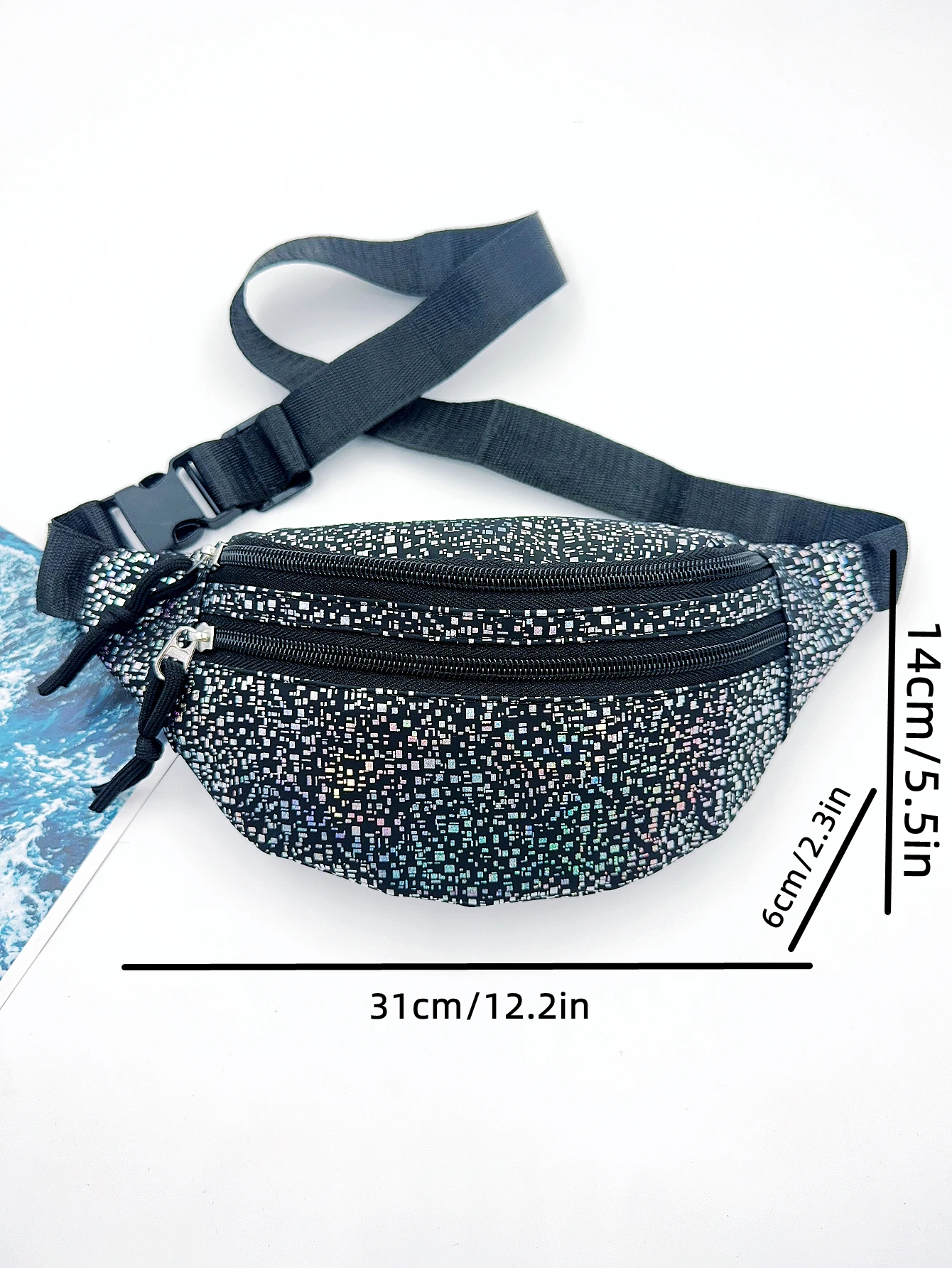 Sparkly Holographic Fanny Pack Belt Bag for Women I Travel CrossBody Fanny Packs for Women Fashion Waist Pack Bum Bag