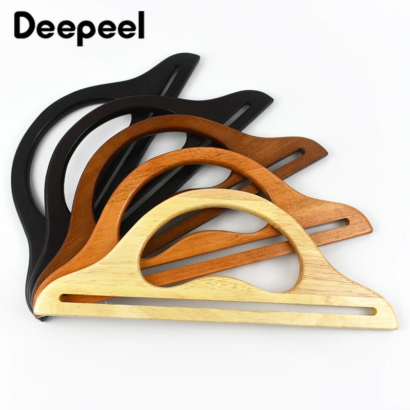 2Pcs Deepeel 30*12cm Wood Bags Handle Purse Frame Handbag Strap Closure Kiss Clasp DIY Handmade Sewing Brackets Bag Accessories