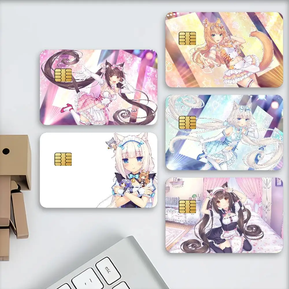 Beautiful Girl Anime N-Nekopara Matte Card Stickers For Credit Cards Debit Cards And Transit Cards 4Pcs