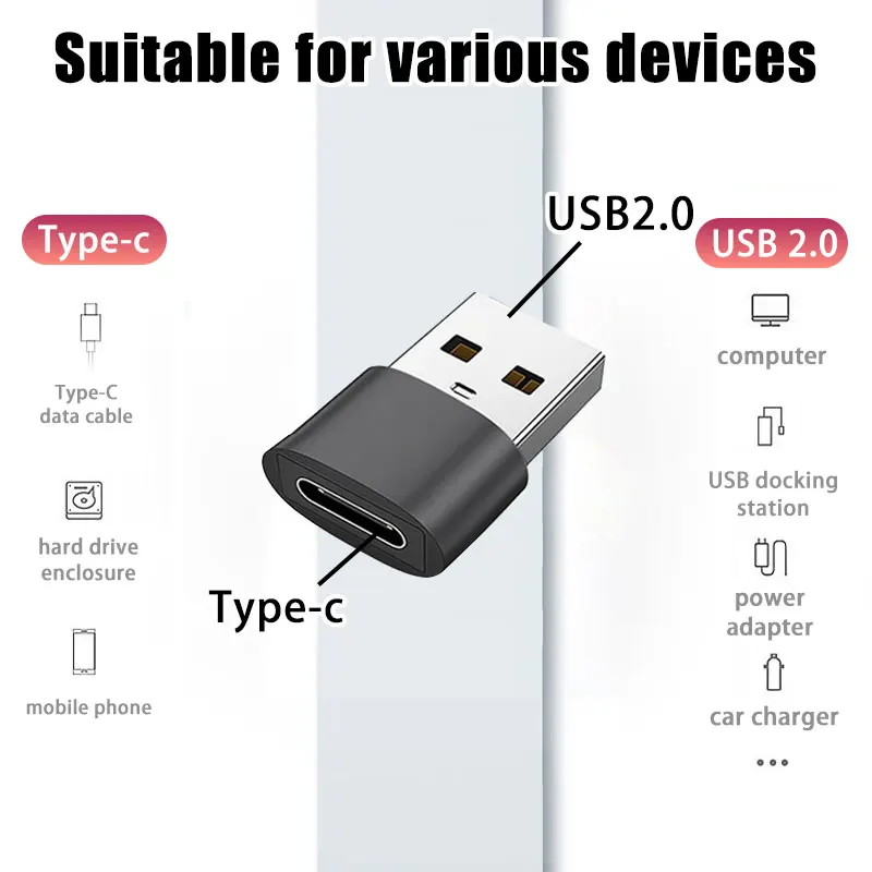 5Pcs USB To Type C OTG Adapter USB USB-C Male To Micro USB Type-c Female Converter For Macbook Samsung S20 USBC OTG Connector