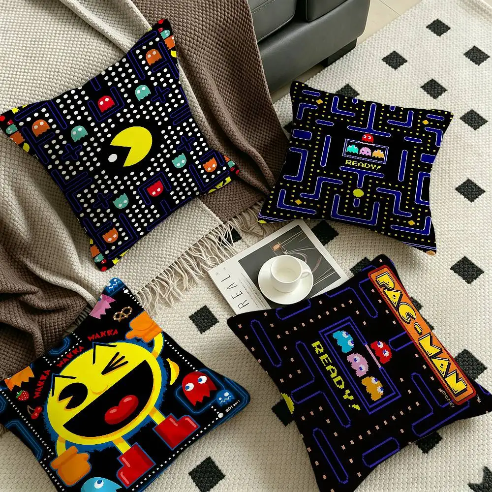 Game P-Pac M-Man Personalized Pillow Cover Kids Bedroom Wild Party Decor Pillowcase Kid Birthday Shower Gift