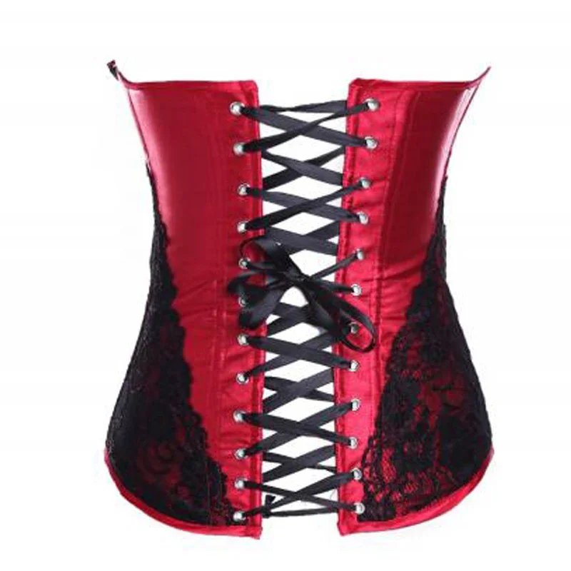 Sexy Hot Red Lace Corset Braless Corsets And Bustier With Straps Free Shipping