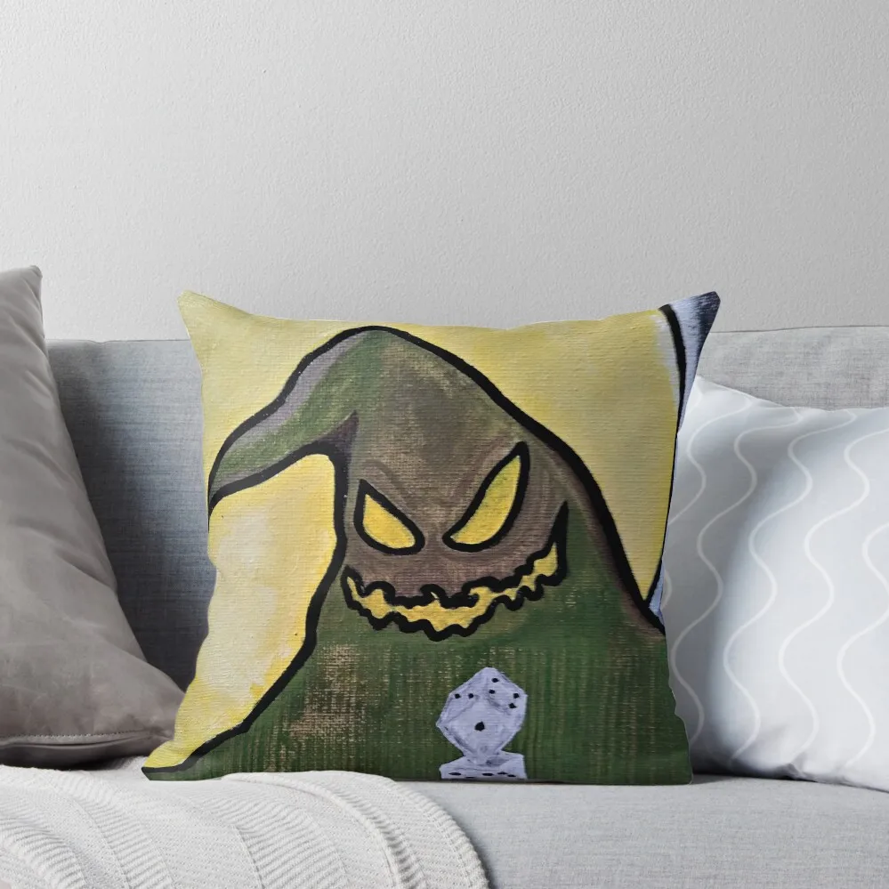 Oogie Boogie Closeup Throw Pillow Cusions Cover Pillows Aesthetic pillow