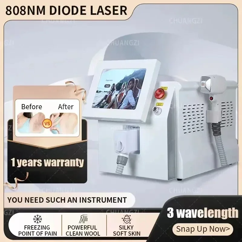 

2000W USA bar diode 3 Waves 755 808 1064nm depilation ice hair removal equipment for salon/ home use