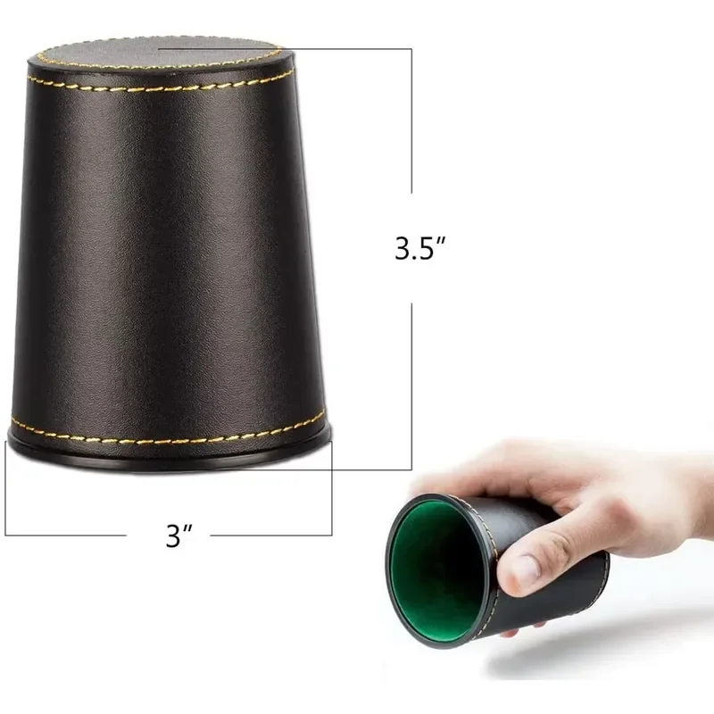 【CHIMU HOME】 Dice Cup for Poker Games Custom Leather Shaker Cup with Dice Set Factory Wholesale Personalized Logo Plastic and