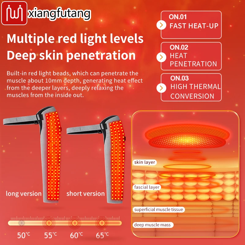 Wrap-Around Red Light Therapy Heated Arm Massager 3 Vibration Settings Elbow Pain Relief Muscle Strain Frozen Shoulder Ease