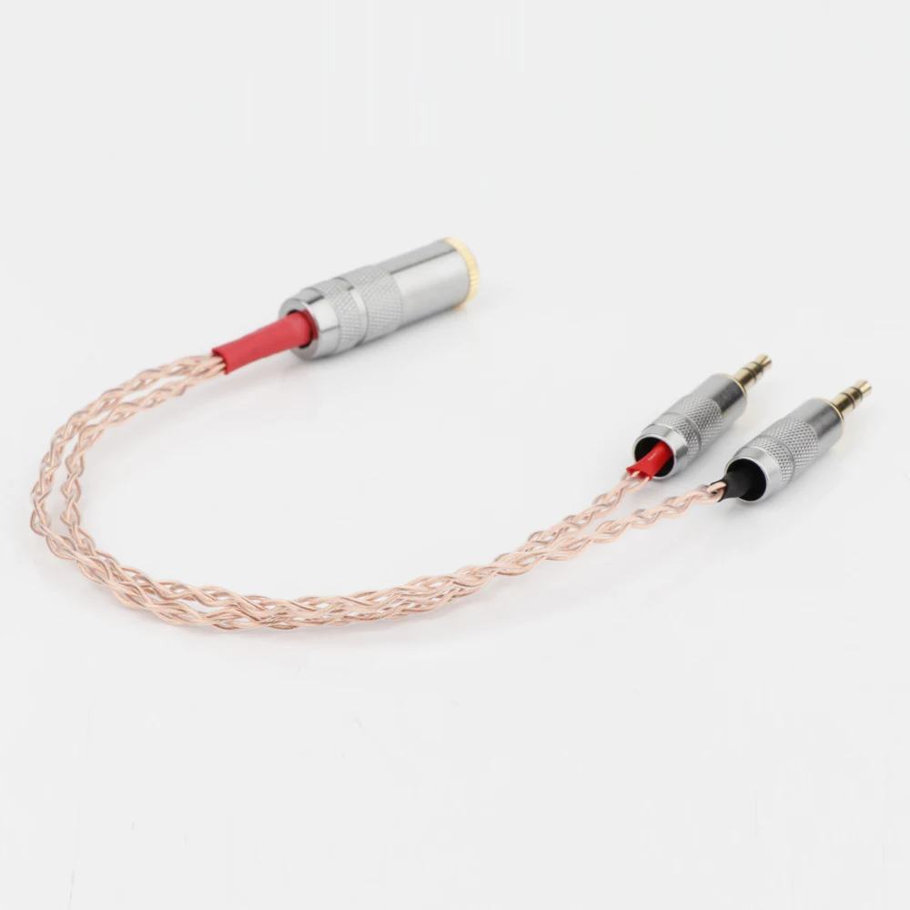 Cable de cobre de cristal único Hifi, Cable macho a hembra equilibrado de 4,4mm, 2x3,5mm, para REPRODUCTOR DE Pono PHA-3