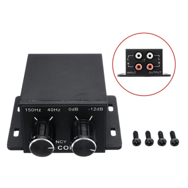 Car Amplifier Stereo Subwoofer Bass Control Knob Sub Gains Equalizer Regulator Frequency Controller Line Levels Adjust