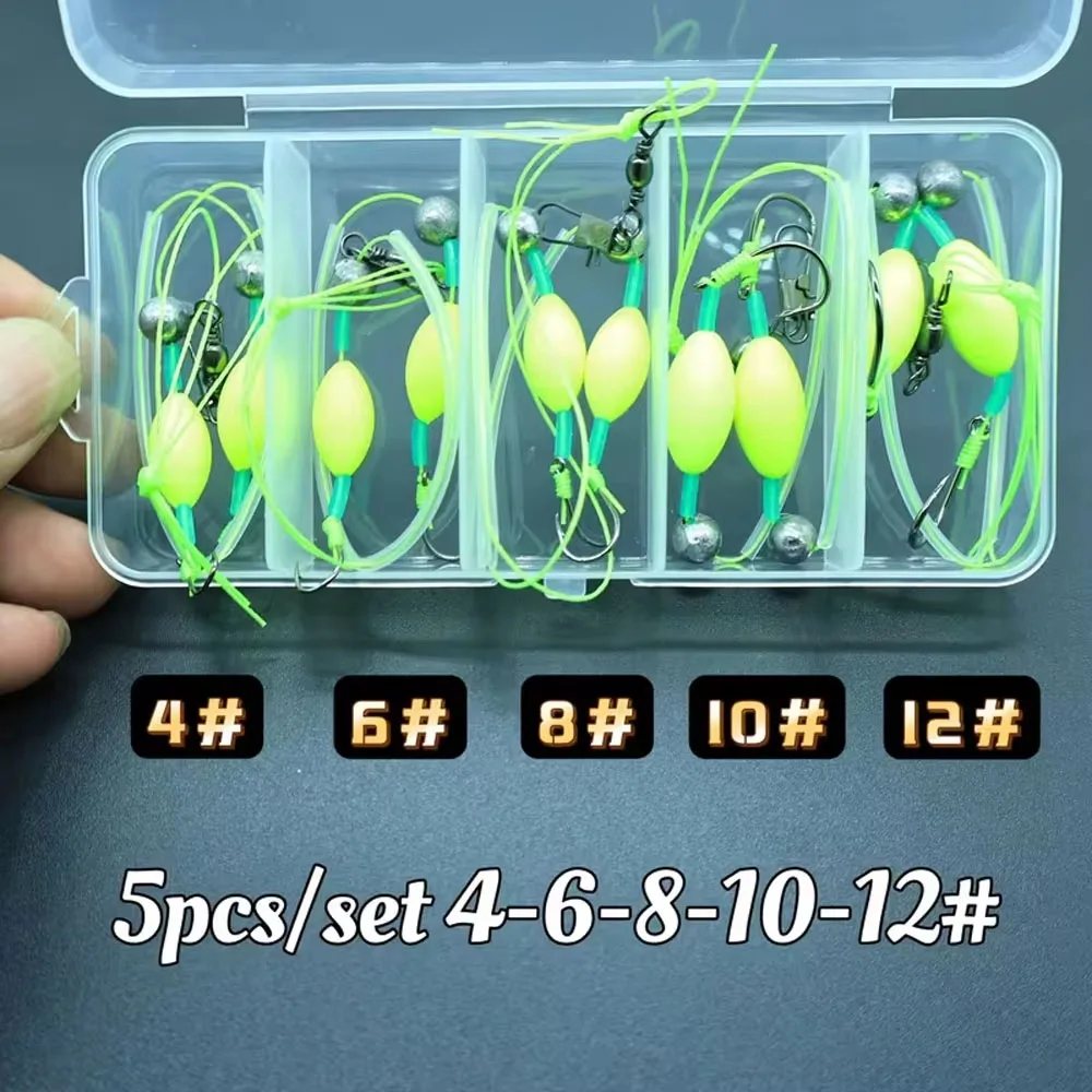 5pcs Salmon Fly Fishing Kit 4#6#8#10#12 New Upgraded Anti-Gl