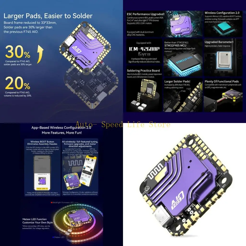 

02DA 40A 25.5x25.5 Flight Controller ICM-42688P STM32F4 for RunCam Link