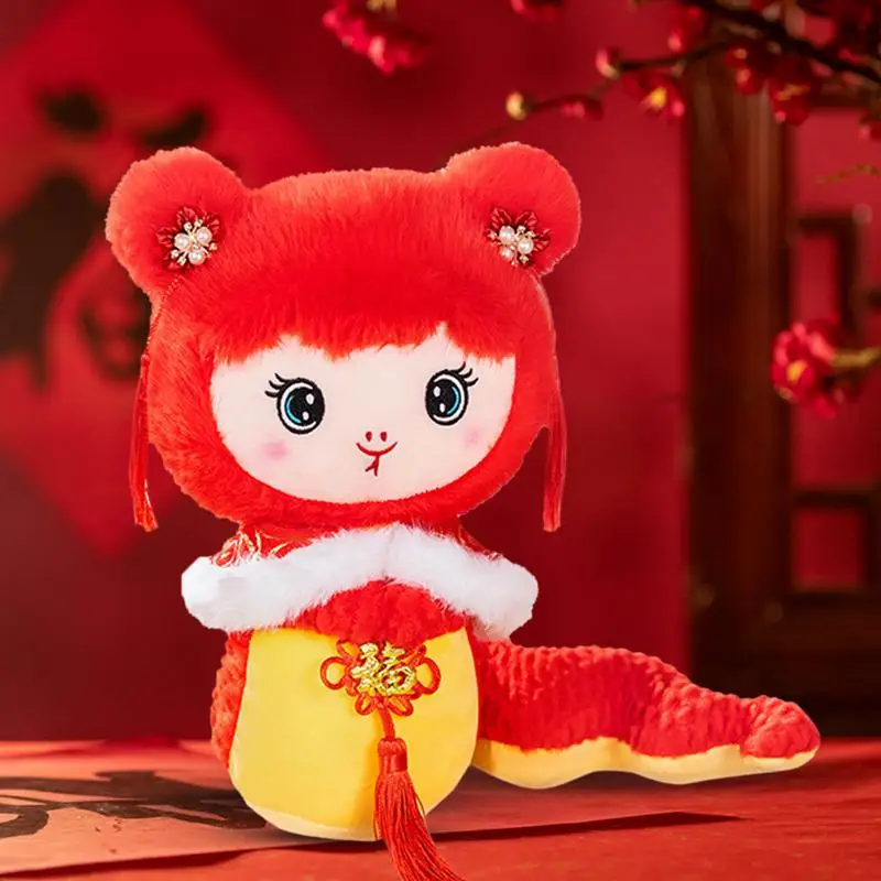 Chinese New Year Snake Plush Chinese New Year Plush Decoration Doll Adorable Snake Mascot Doll Plushies For Spring Celebrations