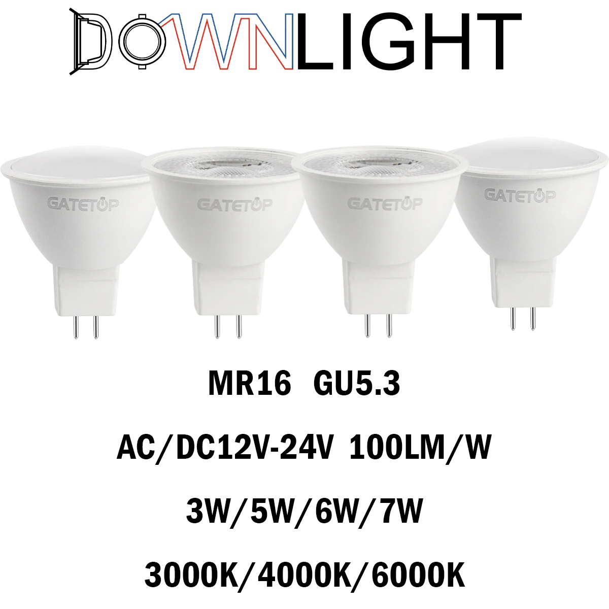 5/10/15/20PCS MR16 LED Spotlight GU5.3 Low Voltage AC/DC12-24V  3/5/6/7W 120/38Degree No Flicker High Lumen for Interiors