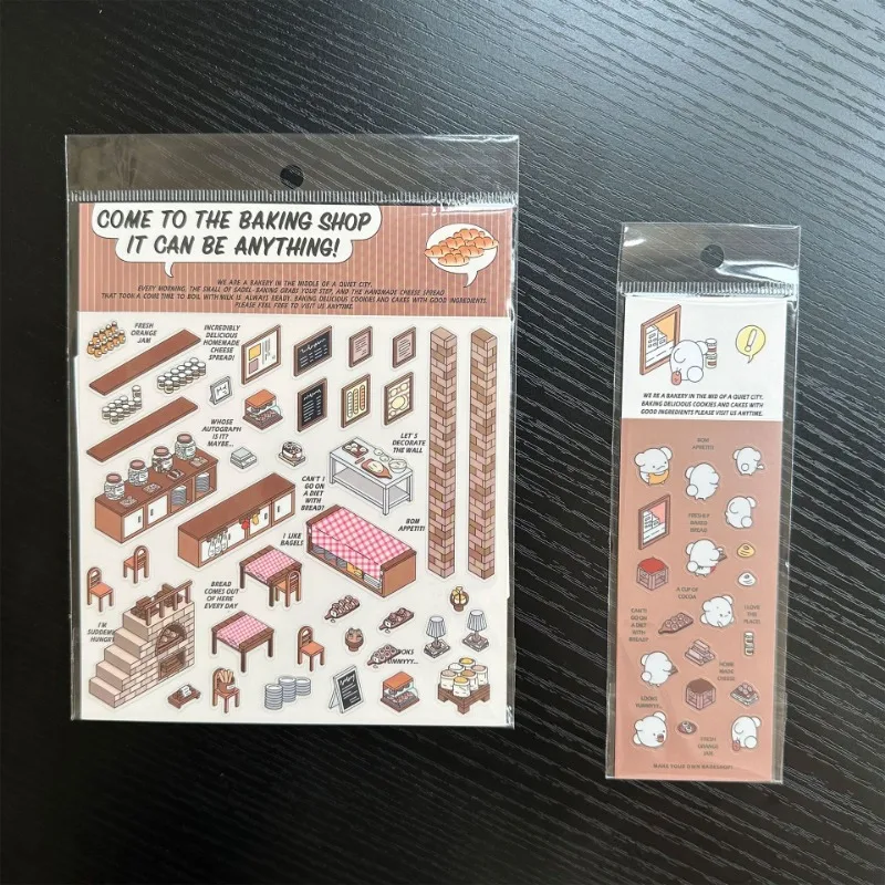 1 Set 3D Sticker DIY Three-dimensional Cabin Scene Stacking and Pasting Hand Account Cute