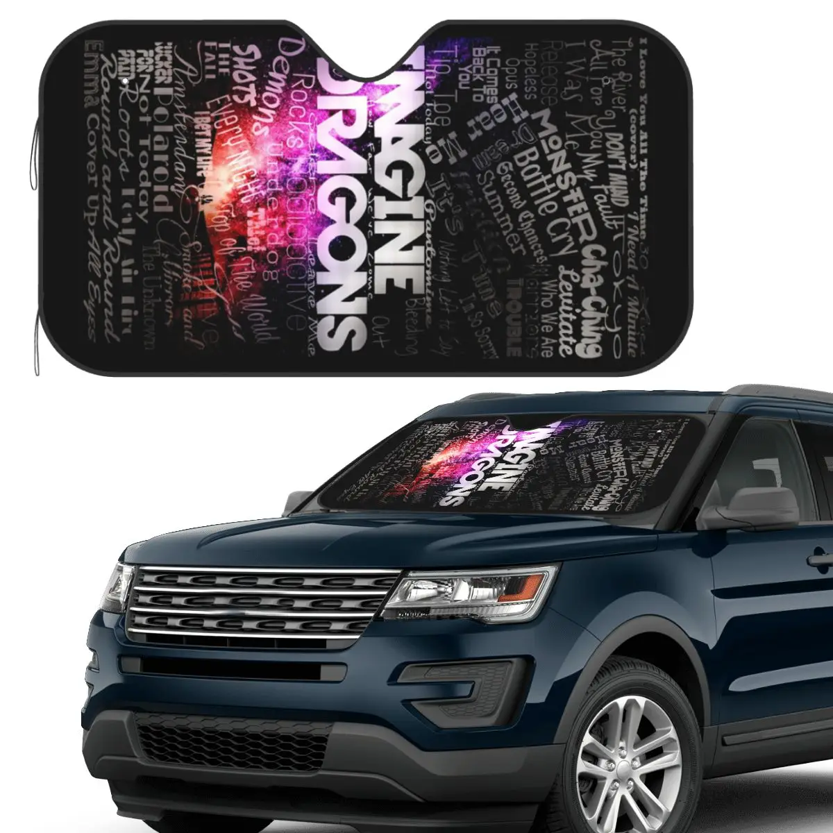 

Imagine Dragons Sunshade Windscreen Car Front Windshield Window Sun Visor Accessories Covers