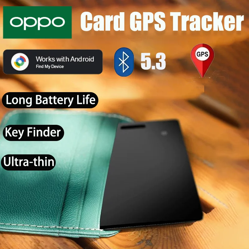 

OPPO Bluetooth 5,3 кошелек-трекер, перезаряжаемый ультратонкий искатель, работает с Google Find My, локатором предметов для багажа Air Tag