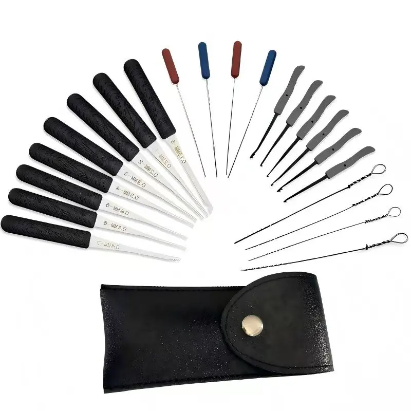 22Pcs Locksmith Extractor Tools Kit with Tension Wrench - Broken Key Removal Set for Home And Family Use Life Helper