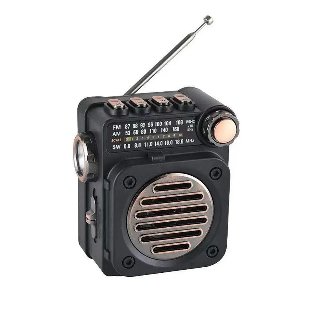 Radio przenośne Mini-mały wielopasmowy FM/AM/SW wielofunkcyjny Plug-in karta kompatybilna z Bluetooth mały głośnik Radio awaryjne