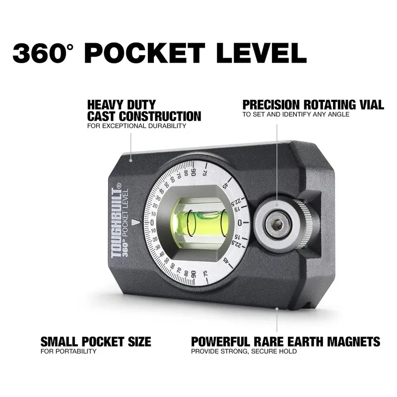 ToughBuilt TB-H2-L-4R 360 Degree Pocket Level Tool Accessories