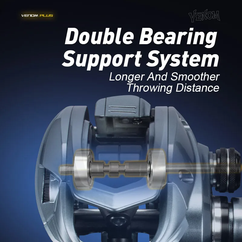 الهوس فينوم عالية السرعة بكرة صيد الطعم 8.1:1 خفيفة 8 كجم 11 + 1 محامل كروية عالية الجودة بكرة صيد المياه المالحة