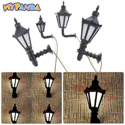 Simulation Mini Street Light Dollhouse Miniature Wall Lamp LED Toy Furniture For Dolls Children House Play For Scale Model