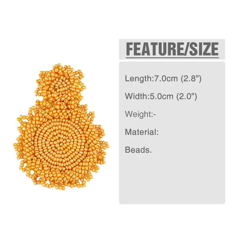 Orecchini di perline bohémien grandi fatti a mano FLOLA orecchini colorati di grandi dimensioni Boho da donna per le donne gioielli bohémien ersp66