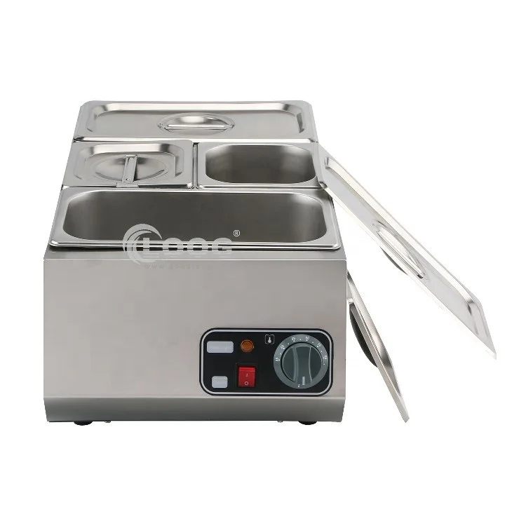 New Goodloog Commercial Stainless Steel 220V Electric Chocolate Melting Machine Adjustable Thermostat 0-85 4 Pot Long Service