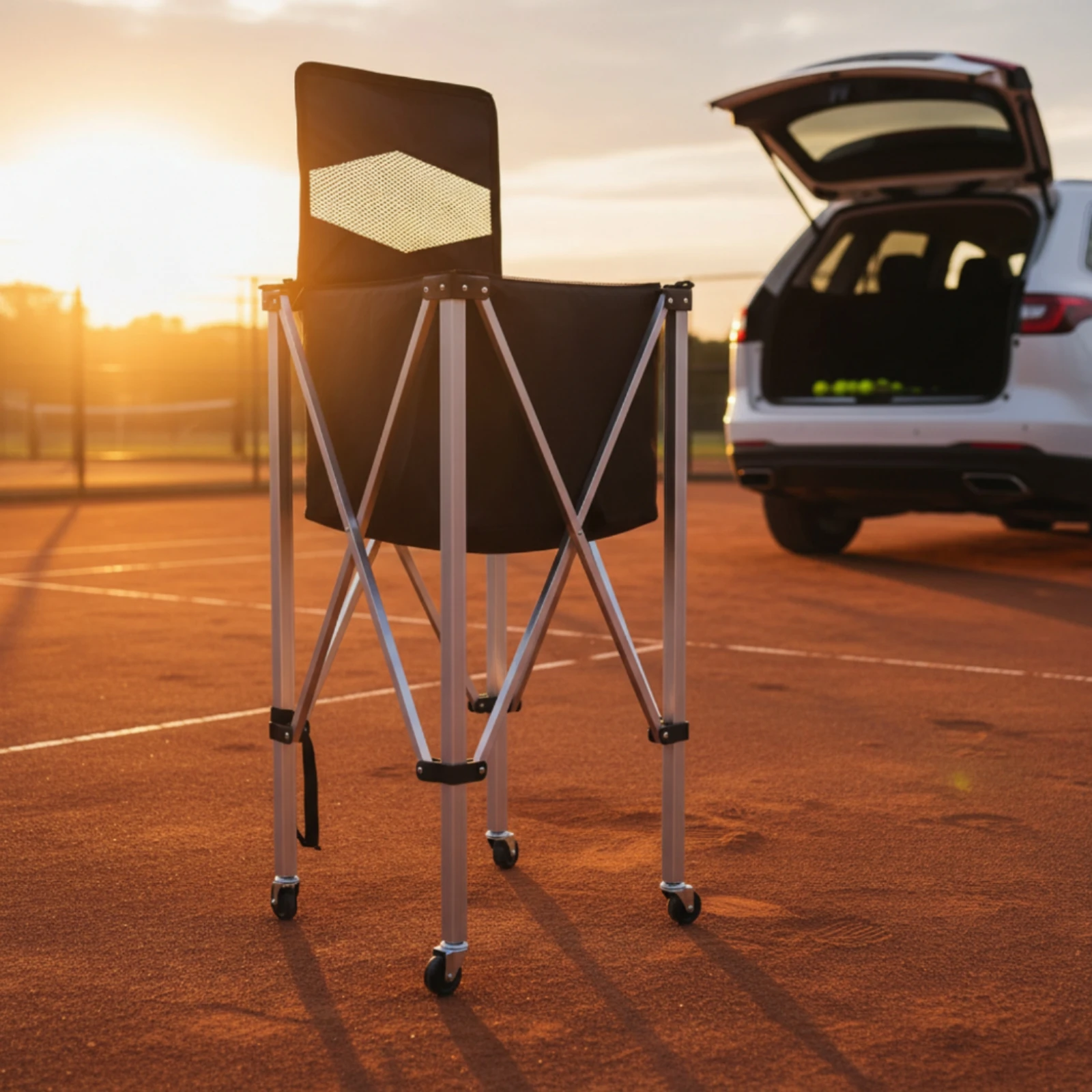 Sports Equipment Wagon - Складная тележка для мячей с сетчатой