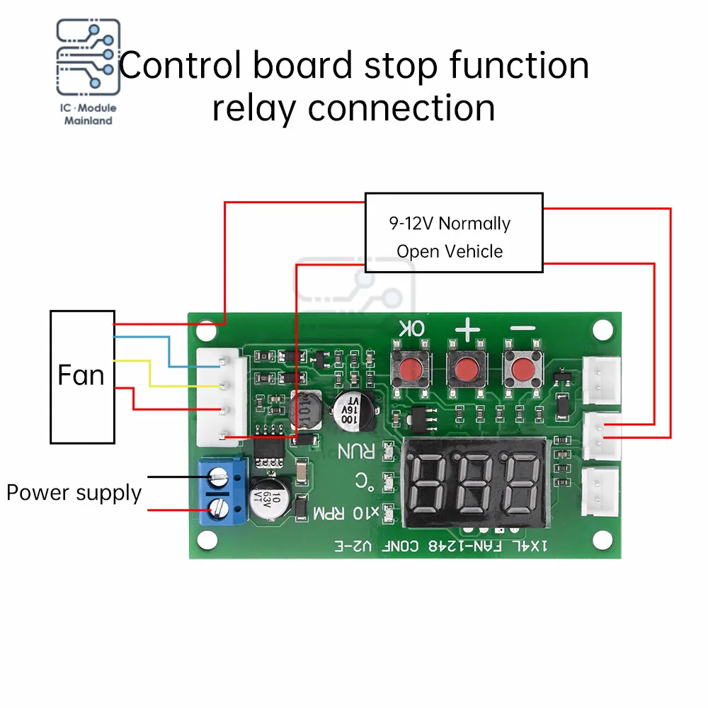 12-48V Digital 4-Wire PWM Fan Temperature Control Speed Controller Signal 10V Support EC EBM Fan