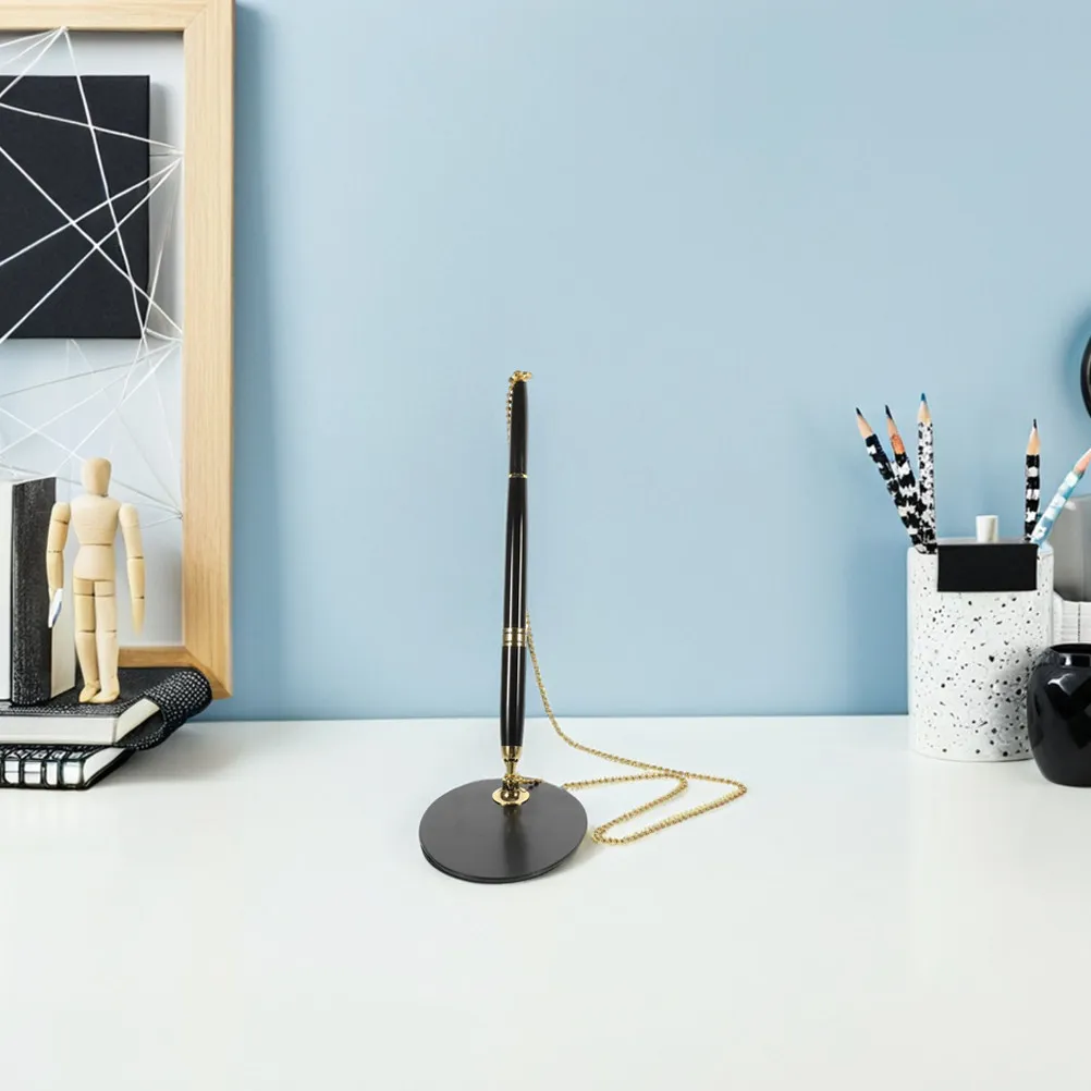 

Набор из 2 ручек для подписи с фиксированным держателем, гелевые чернила, эргономичный дизайн, для офиса, ресепшена, розничной торговли