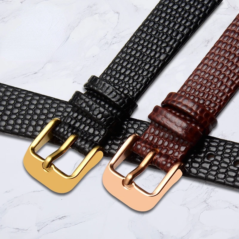 Genuine Leather Watch Band  for Movanta Museum 060680 Lizard Pattern Men Women 15 Watch Bracelet 21mm Cow Leather Watch Strap