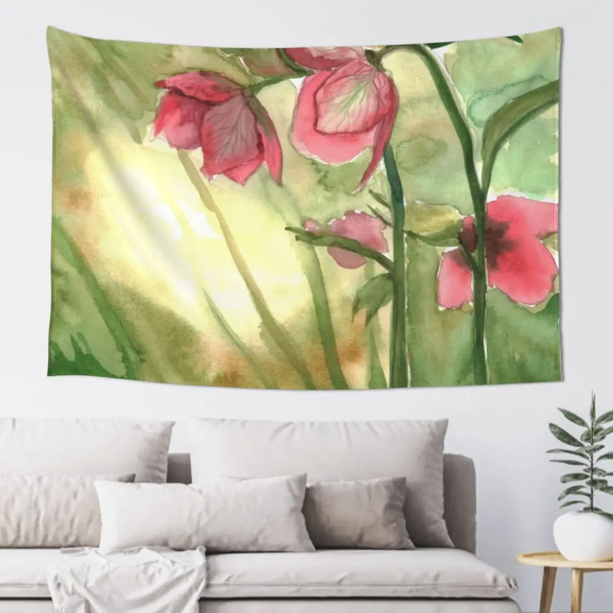 Petals Bend to Gold Tapestry Decoration For Rooms Home Decorating Decorative Wall Murals Tapestry