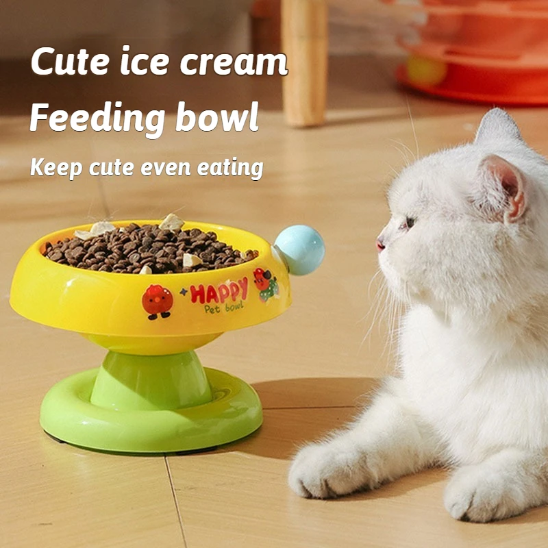 

Stainless Steel Cute Pet Bowl for Cat Dog Neck Protection Anti-Choking Non-Slip Pet Water Feeder Durable Cat Food Bowl