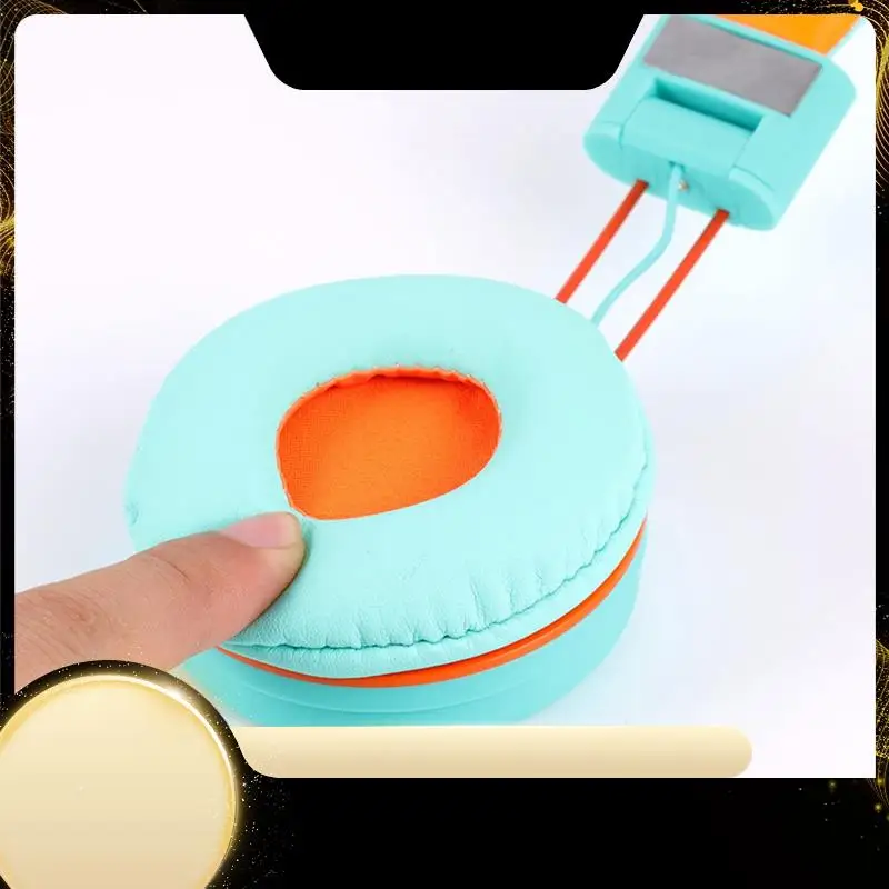 

Детские наушники, гарнитура, проводной красочный ноутбук, планшет, телефон для обучения, наушники онлайн-класса, прочный, оранжевый + зеленый