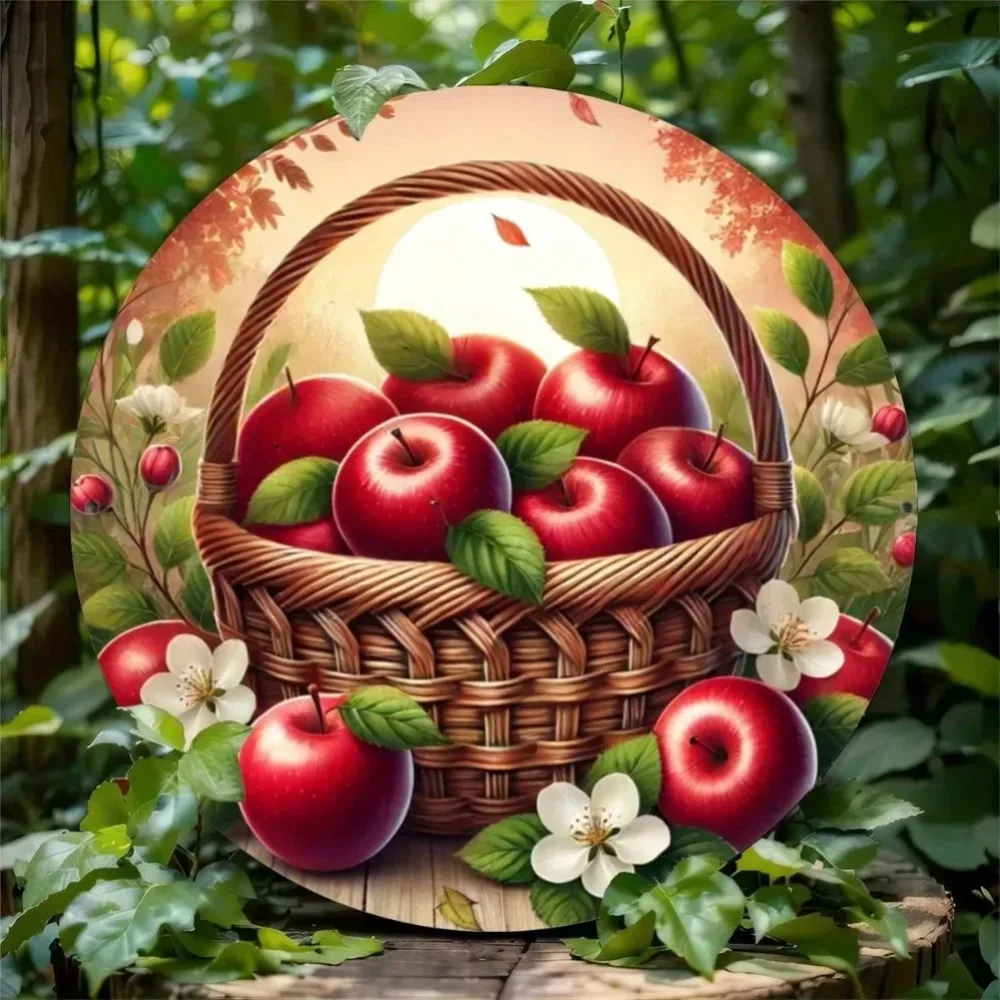 ديكور سلة الزهور البيضاء من التفاح الأحمر من العلامة التجارية العامة - تصميم كلاسيكي، مثالي لتزيين غرفة المطاعم والمقهى