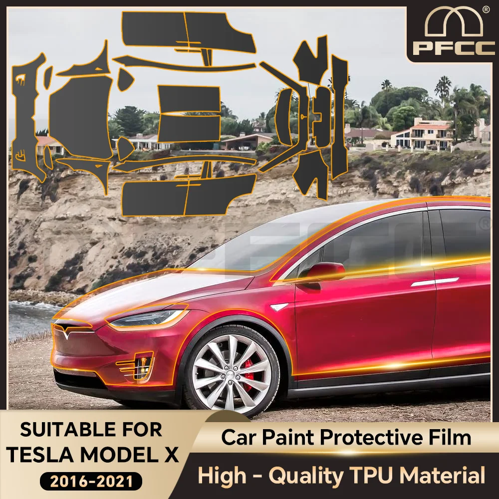 

Pre-Cut Paint Protection Film Car Clear Kit Sticker PPF TPU Transparent Body Accessories Styling For Tesla Model X 2016-2021