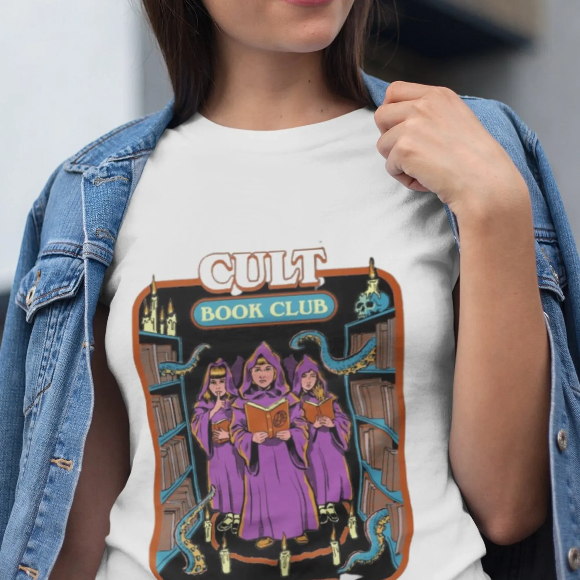 Cult Book Club T Shirt Retro Halloween 90S Matching Happy