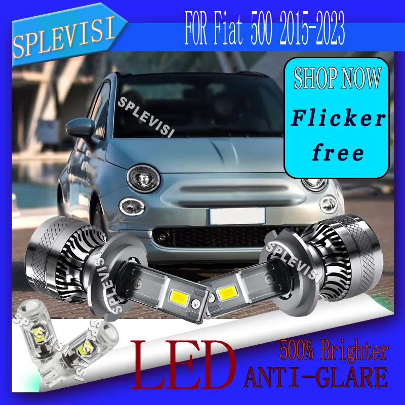 

6000K pure White light Optimized for Night Vision 2pcs Low Beam Lights For Fiat 500 2015 2016 2017 2018 2019 2020 2021 2022 2023