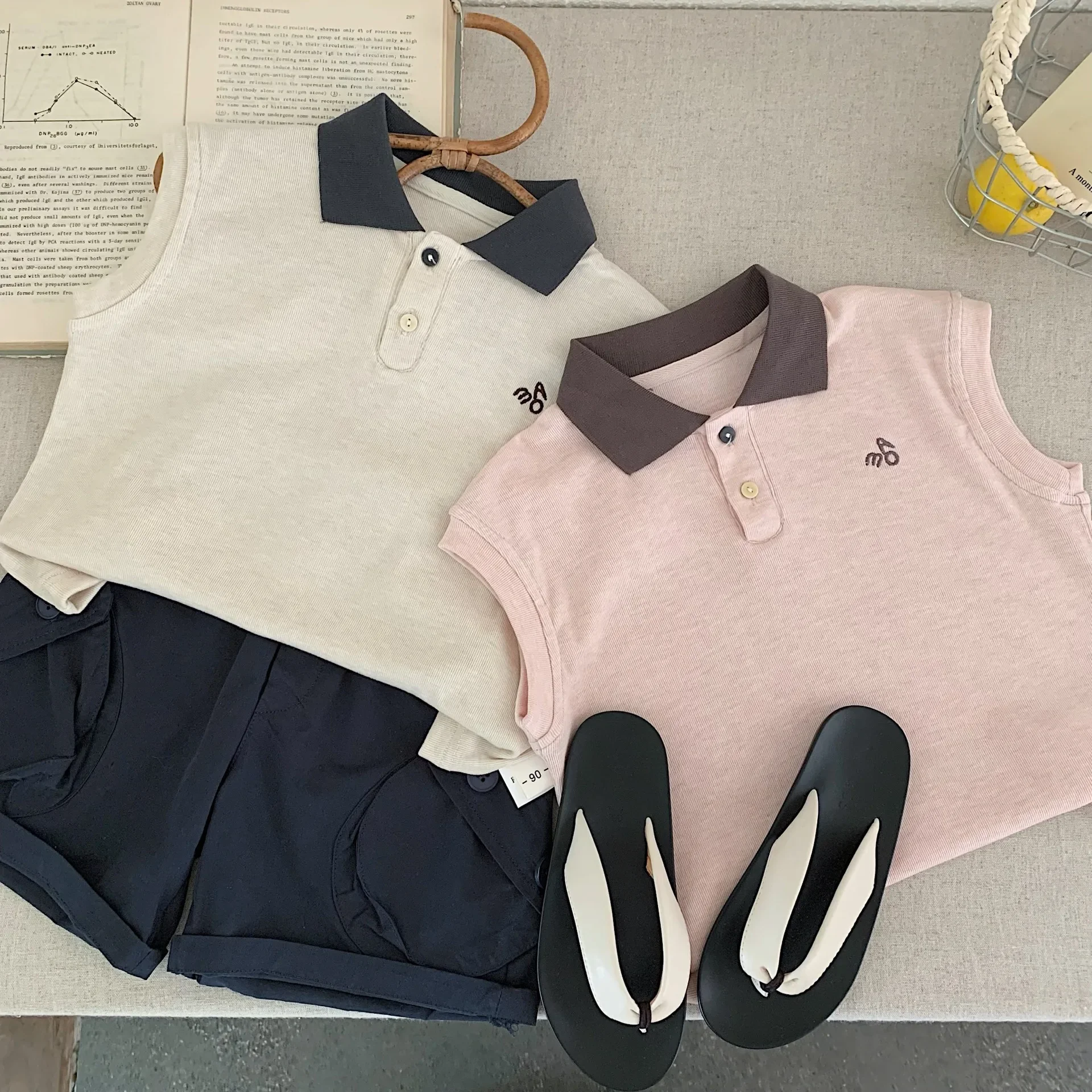 

Baby Girls Polo Shirts Summer Letter Embroidery Kids Baby Girls T-shirts Sleeveless Solid Cotton Breathable Toddler Girls Tops