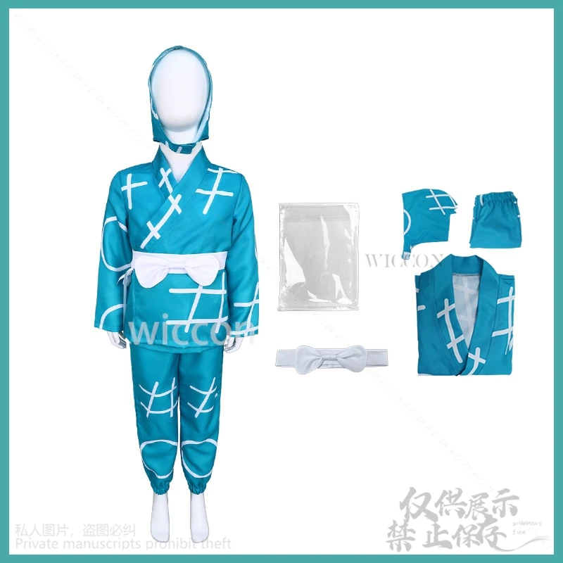 Nintama Cosplay Rantarou Cartoon Uniforme Anime Ninja giapponese Blu Kimono Suit Kawaii Cappello carino Rantarou Halloween per personalizzato