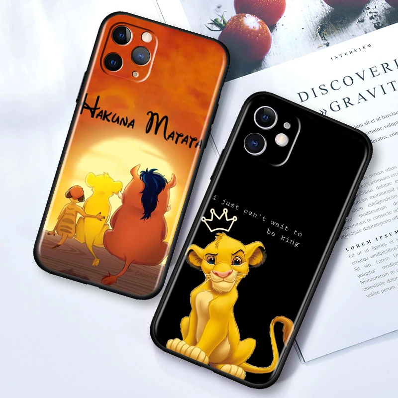 The Lion King Disney Anime For Apple iPhone 14 13 12 11 Pro Max Mini XS Max X XR 7 8 Plus 5S Silicone Black Soft Phone Case