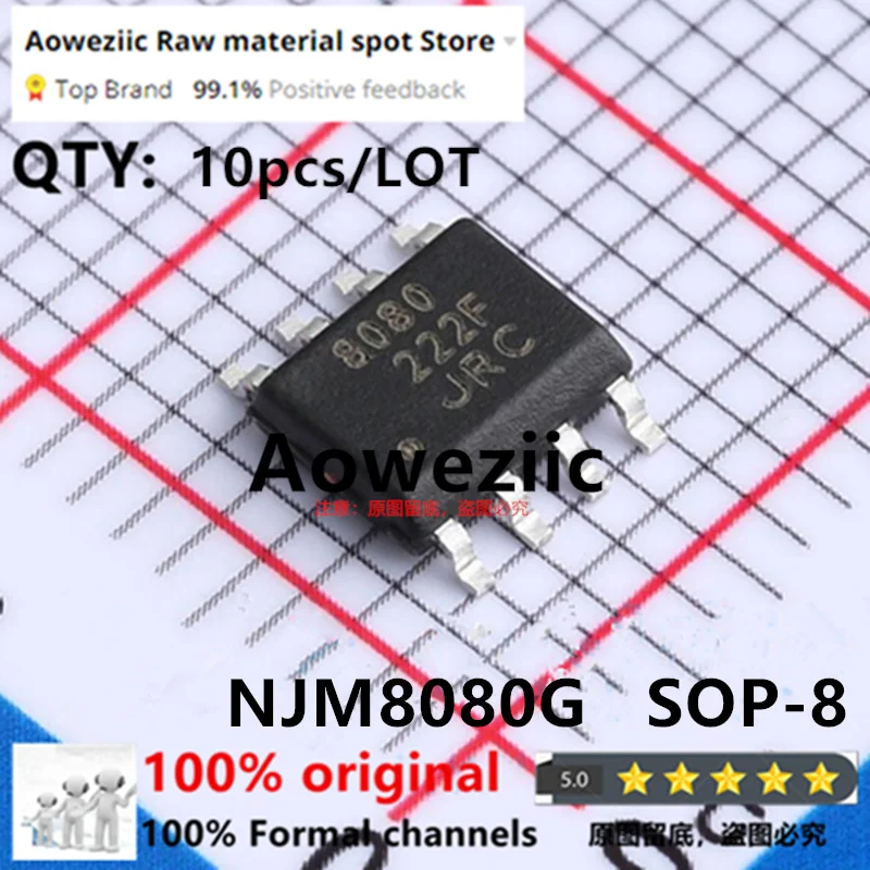 Aoweziic 2023+ 100 % neues importiertes Original NJM8080G-TE2 NJM8080G 8080 SOP-8 Audio-Leistungsverstärker