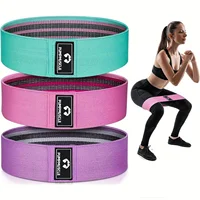 Bandas de resistencia de tela para hacer ejercicio, 3 juegos de bandas elásticas para piernas de botín para principiantes de yoga, flexibles de Pilates