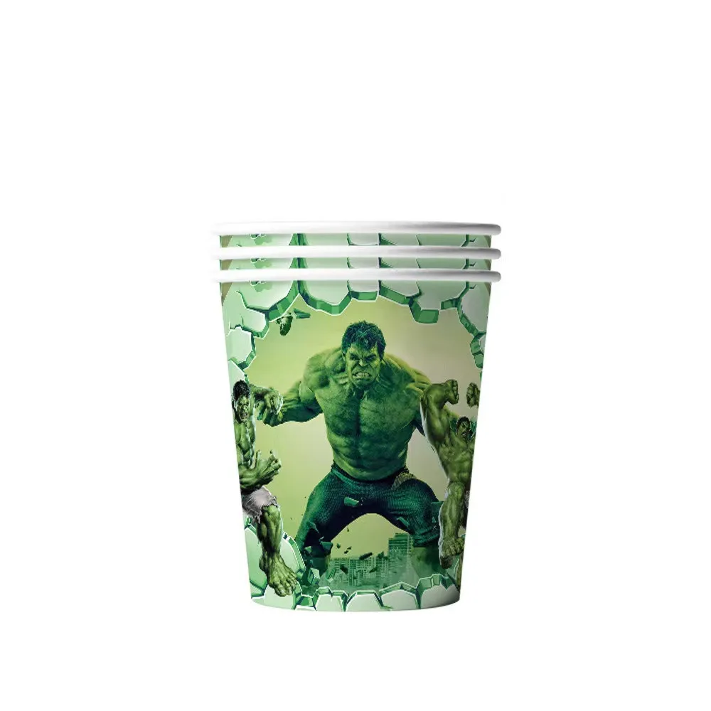 Super Hero Avengers Hulk Party Supplies Kids Birthday Disposable Tableware Cups Plate Tablecloth Balloon Banner Decoration