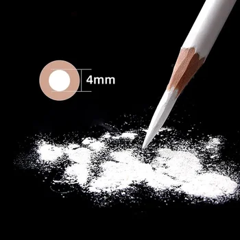 Matite professionali a carboncino bianco da 3 pezzi Schizzo Evidenzia matite bianche per disegnare Schizzi Sfumature Miscelazione