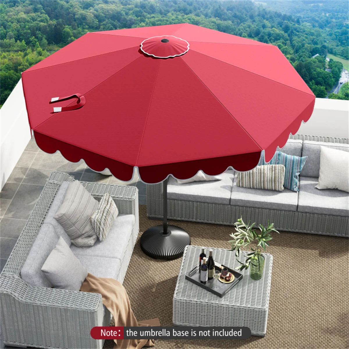 

10 Feet Patio Umbrella with Crank Tilt Adjustment - Wine