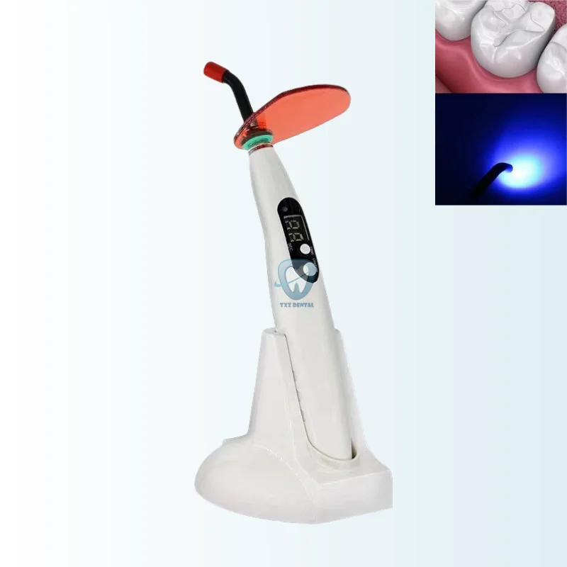 Lampada per polimerizzazione dentale Fotopolimerizzatore LED wireless 1200-1500 mw/cm2 Attrezzatura per materiali per odontoiatria per la cura della